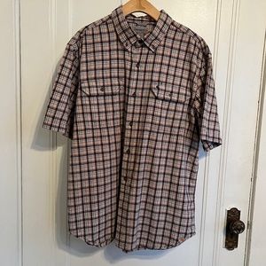 CARHARTT Men's Button Up Short Sleeve Plaid Shirt Sz XL REG